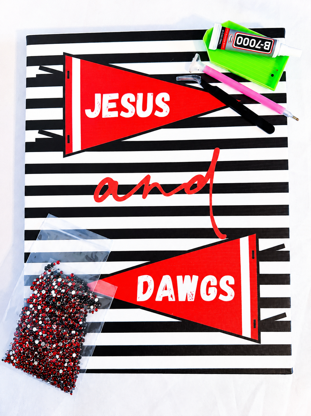Jesus and Dawgs 11x14 Bedazzle KIT