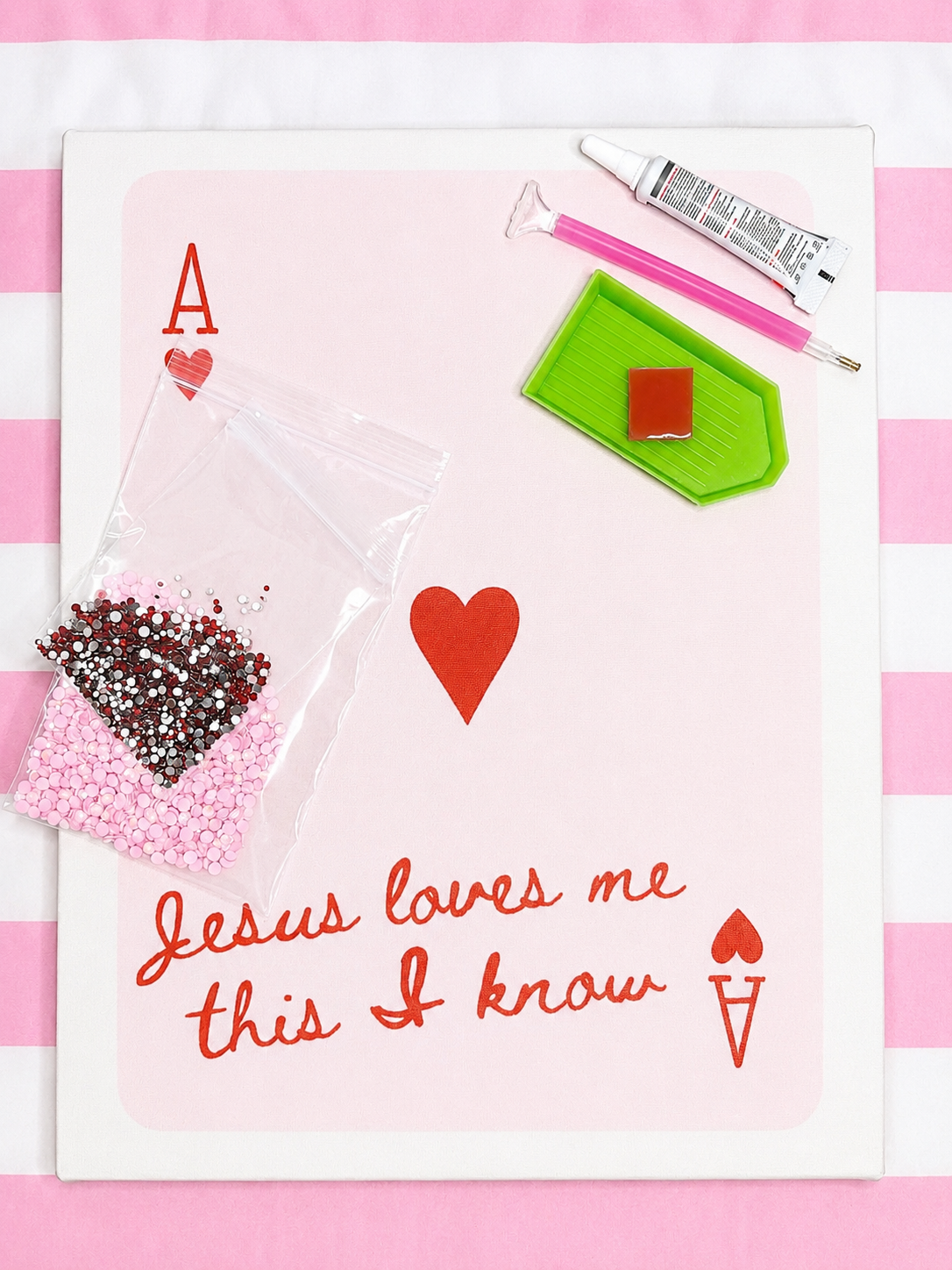 Ace of Hearts 11x14 DIY Bedazzle kit